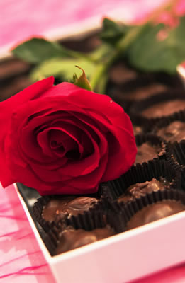image of flowers and chocolates
