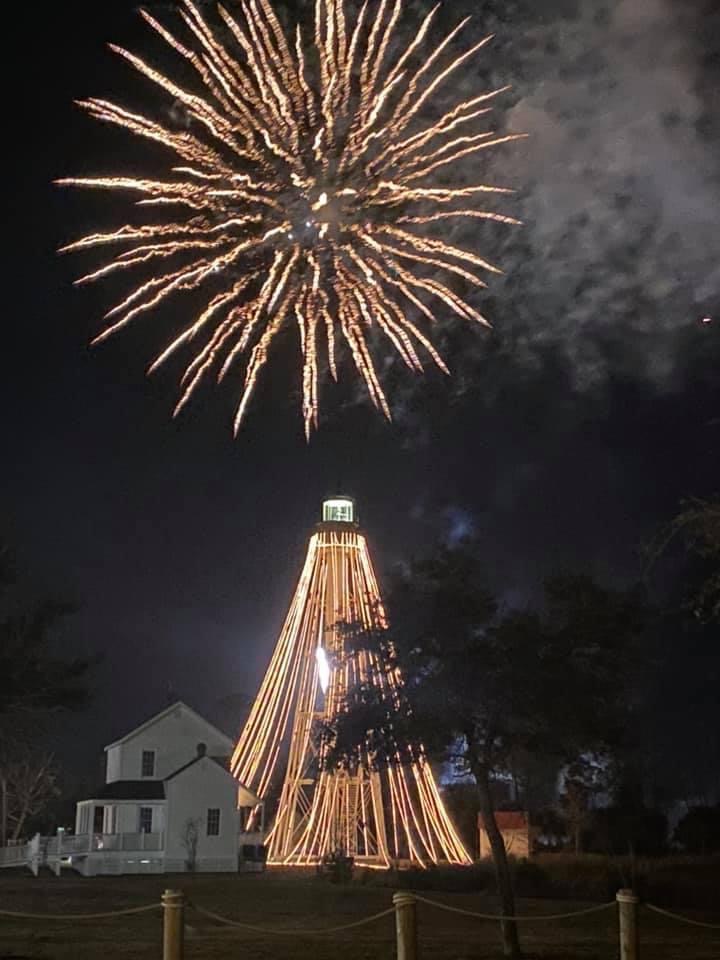 image of Port St. Joe Lighthouse and fireworks