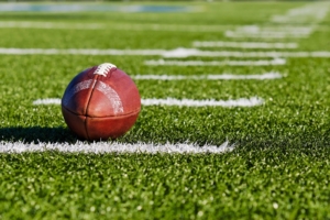 Football on Yardage Marker.